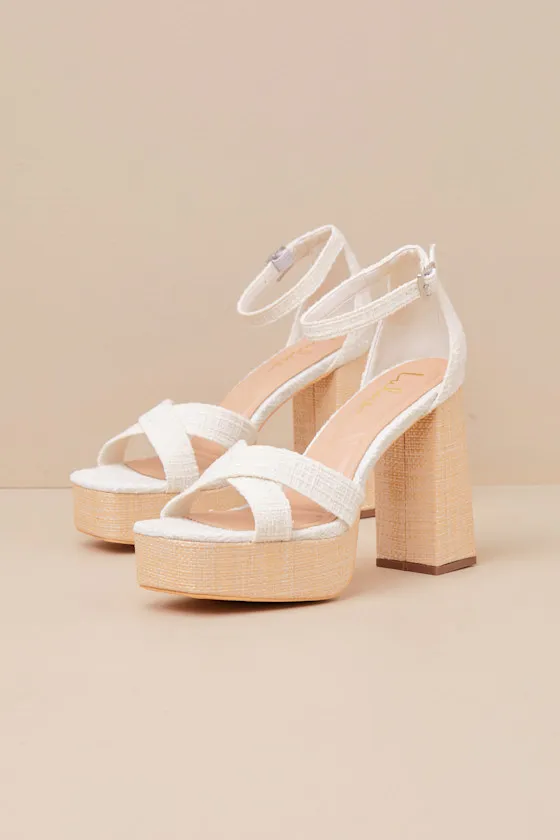 Capitolla White Tweed Platform Ankle Strap Sandals sold by Lulus product image thumbnail 3