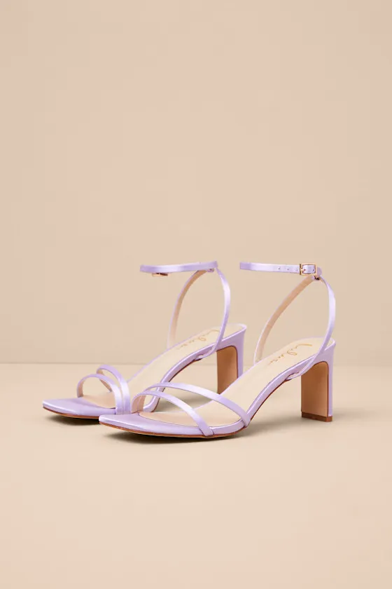 Loxley Lilac Satin Ankle Strap High Heel Sandals sold by Lulus product image thumbnail 2