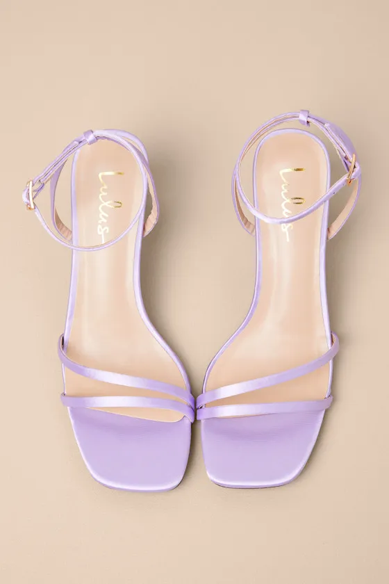 Loxley Lilac Satin Ankle Strap High Heel Sandals sold by Lulus product image thumbnail 4