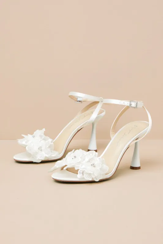 SB-Cali Ivory Sequin Applique Ankle Strap High Heel Sandals sold by Lulus
