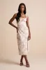 Andrea White Floral Embroidered Column Midi Dress sold by Lulus