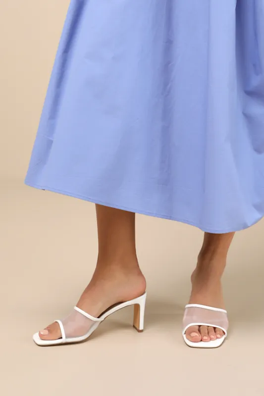 Roreto White Mesh High Heel Slide Sandals sold by Lulus