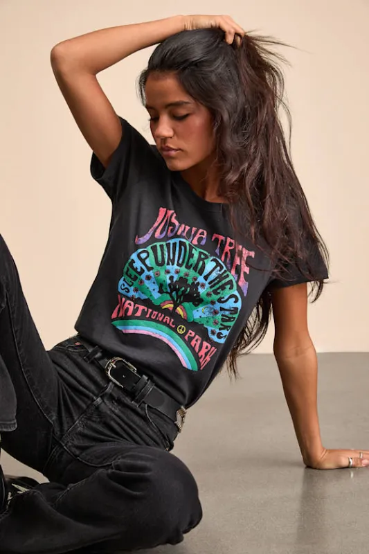 Joshua Tree Under the Stars Dark Grey Vintage Graphic Tee sold by Lulus