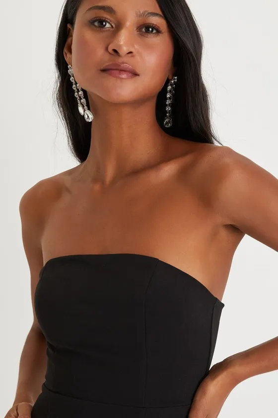 Sultry Intentions Black Strapless Ruffled Mini Dress sold by Lulus product image thumbnail 4