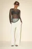 Kahele Shiny Black Sheer Open-Knit Long Sleeve Tunic Top sold by Lulus
