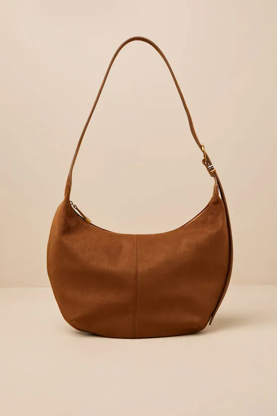 Olga Brown Suede Shoulder Bag sold by Lulus product image thumbnail 2