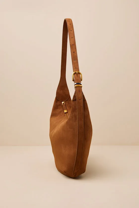 Olga Brown Suede Shoulder Bag sold by Lulus product image thumbnail 4