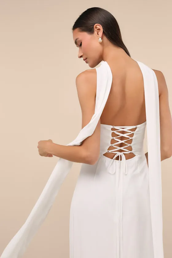 Captivating Spirit White Strapless Dress and Scarf Set sold by Lulus product image thumbnail 2