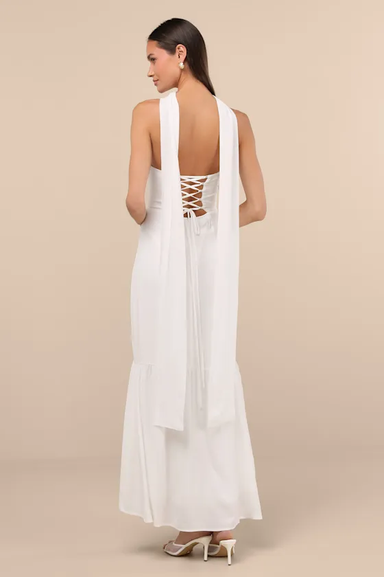 Captivating Spirit White Strapless Dress and Scarf Set sold by Lulus product image thumbnail 4