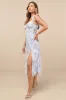 Delightful Direction Blue Floral Ruffled Tie-Strap Midi Dress sold by Lulus