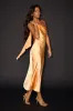 Naima Light Orange Satin One-Shoulder Midi Dress sold by Lulus