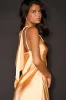 Naima Light Orange Satin One-Shoulder Midi Dress sold by Lulus