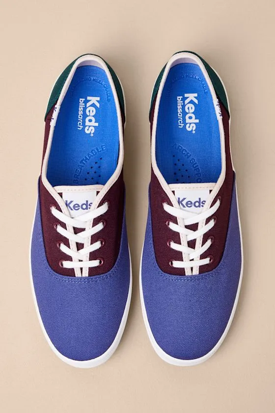 Champion Navy and Burgundy Color Block Sneakers sold by Lulus product image thumbnail 2