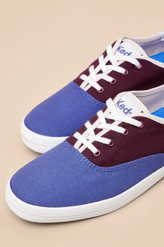 Champion Navy and Burgundy Color Block Sneakers sold by Lulus product image thumbnail 3