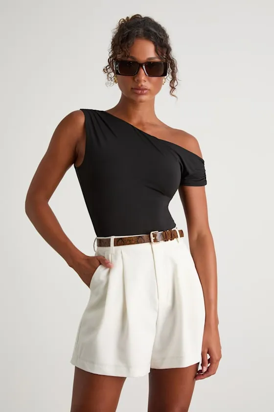 Sharise Ivory Pleated High-Rise Shorts sold by Lulus product image thumbnail 4