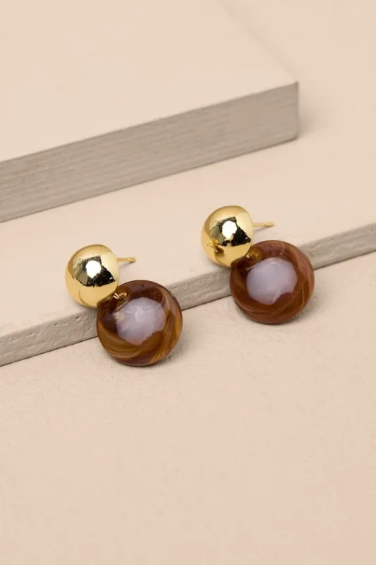 Sybil 14KT Gold Stone Stud Earrings sold by Lulus