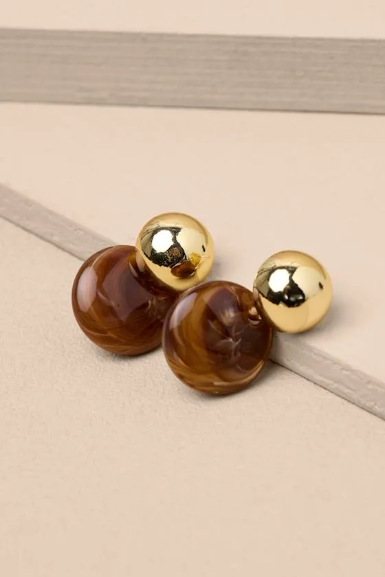Sybil 14KT Gold Stone Stud Earrings sold by Lulus product image thumbnail 2