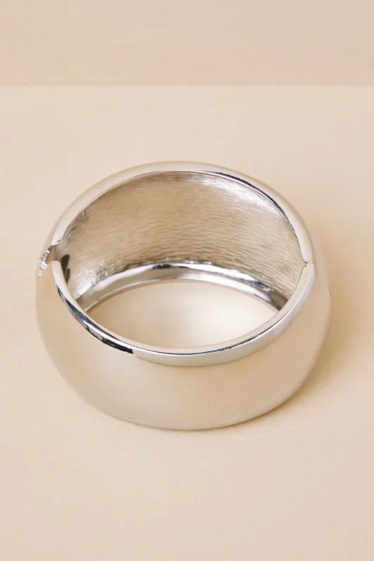 Dolly Silver Chunky Cuff Bracelet sold by Lulus