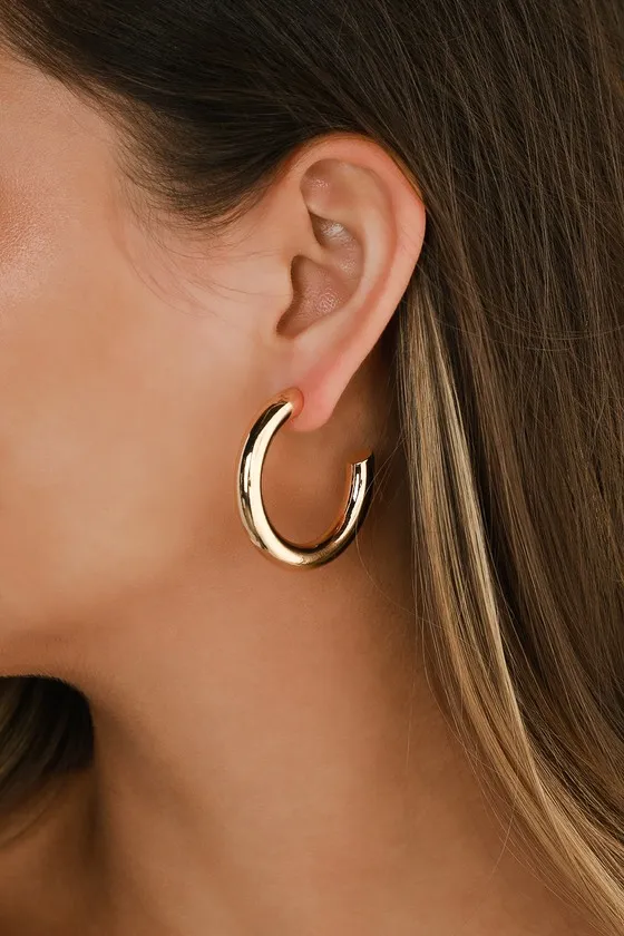 Karissa Gold Hoop Earrings sold by Lulus