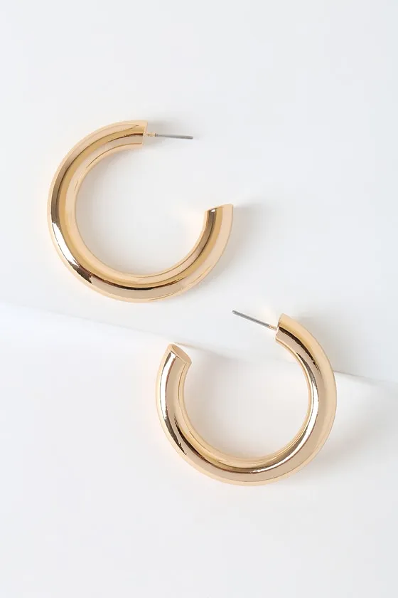 Karissa Gold Hoop Earrings sold by Lulus product image thumbnail 2