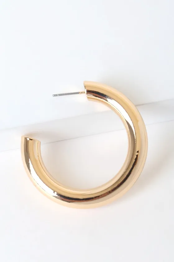 Karissa Gold Hoop Earrings sold by Lulus product image thumbnail 3