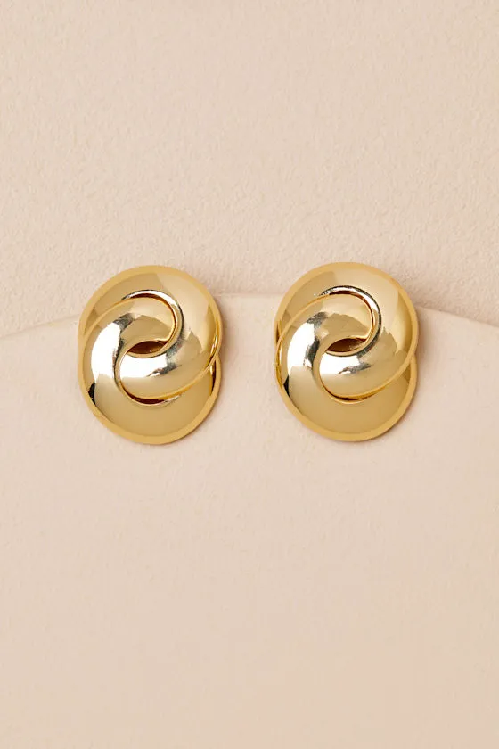 Carrion Gold Knotted Stud Earrings sold by Lulus