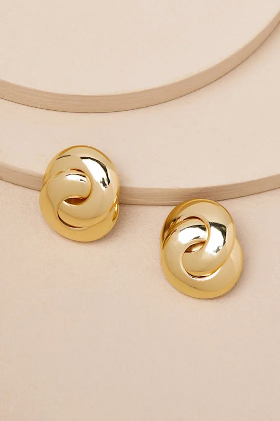 Carrion Gold Knotted Stud Earrings sold by Lulus product image thumbnail 2