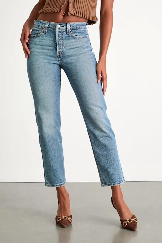Wedgie Straight Light Wash Cropped High-Rise Jeans sold by Lulus product image thumbnail 2