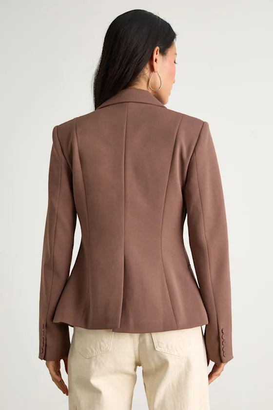 Hartlyn Brown Fitted Blazer sold by Lulus product image thumbnail 4