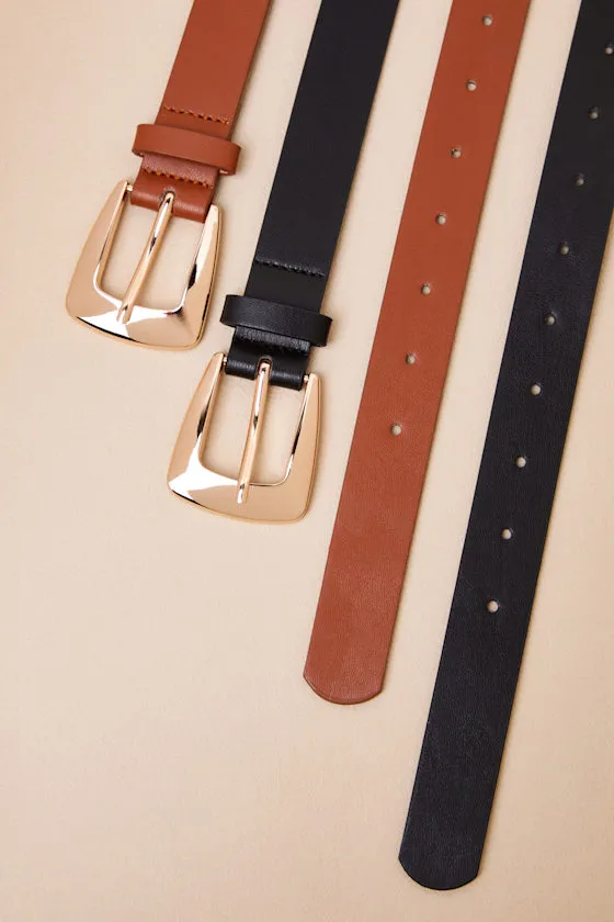 Eveleen Black and Brown Belt Set sold by Lulus product image thumbnail 2