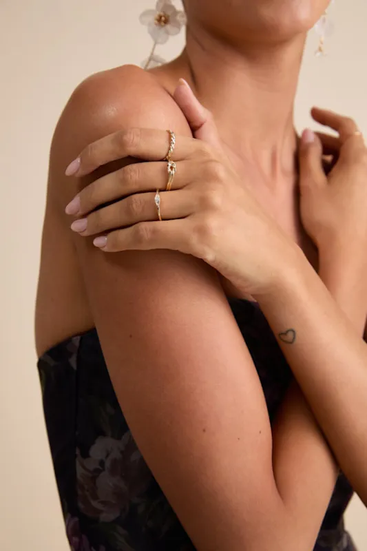 Misty Gold Six-Piece Ring Set sold by Lulus