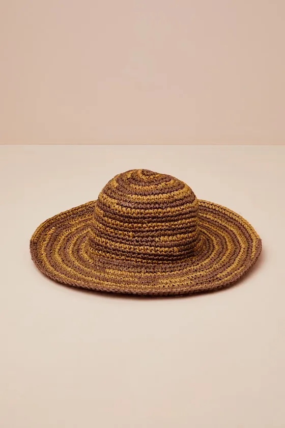 Paper Crochet Brown Space Dye Sun Hat sold by Lulus
