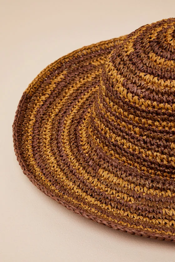 Paper Crochet Brown Space Dye Sun Hat sold by Lulus product image thumbnail 2