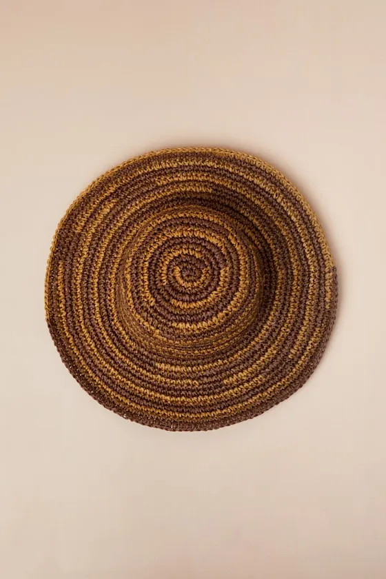 Paper Crochet Brown Space Dye Sun Hat sold by Lulus product image thumbnail 3