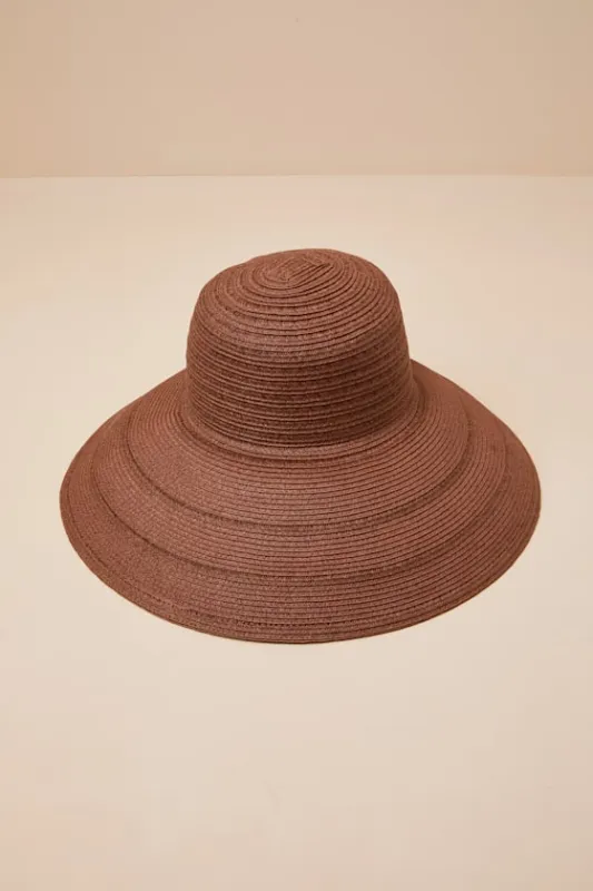 Newport Brown Woven Sun Hat sold by Lulus