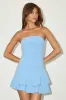 Sultry Intentions Light Blue Strapless Ruffled Mini Dress sold by Lulus