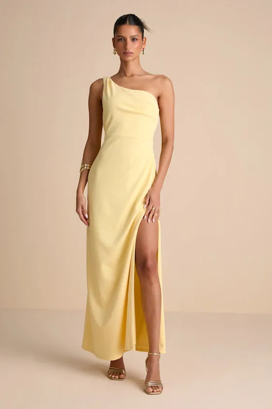 Maevyn Light Yellow Cowl Back Column Maxi Dress sold by Lulus product image thumbnail 3