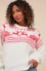 Cutest Cheer Ivory and Red Fair Isle Pullover Sweater sold by Lulus