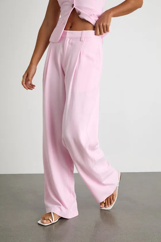 Tawny Light Pink Mid-Rise Straight Leg Pants sold by Lulus product image thumbnail 2
