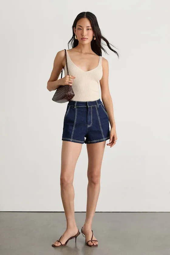 Emberlin Beige Ribbed Low-Back Sleeveless Bodysuit sold by Lulus product image thumbnail 3