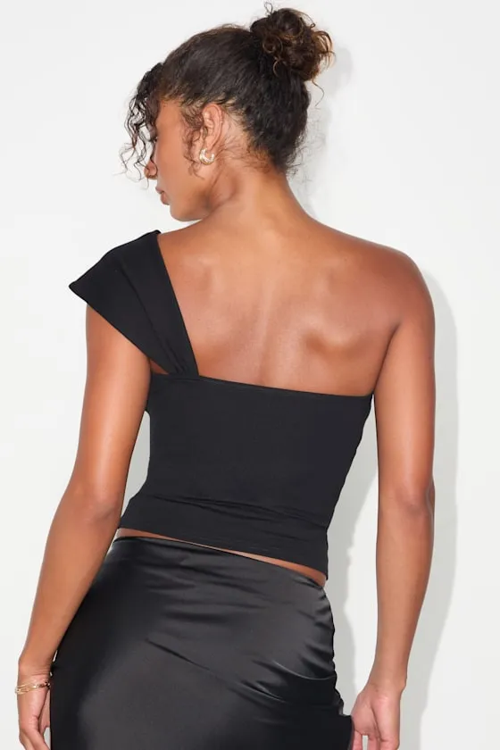 Rudia Black One-Shoulder Top sold by Lulus product image thumbnail 2