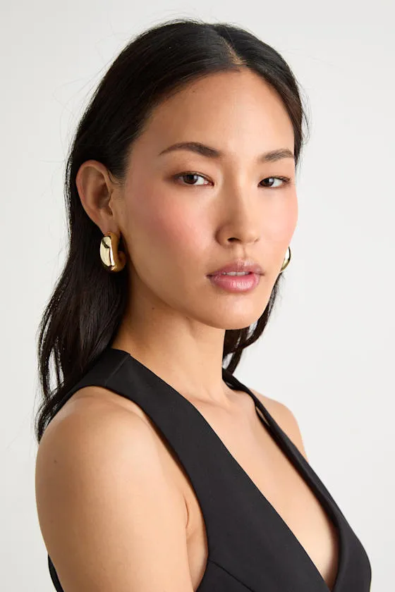 Rana 14KT Gold Chunky Hoop Earrings sold by Lulus