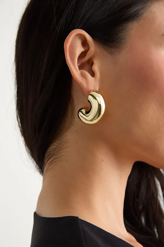 Rana 14KT Gold Chunky Hoop Earrings sold by Lulus product image thumbnail 3