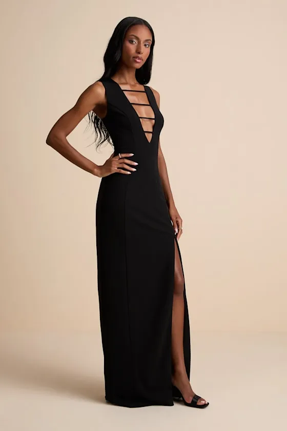 Sabrina Black Cutout Sleeveless Maxi Dress sold by Lulus