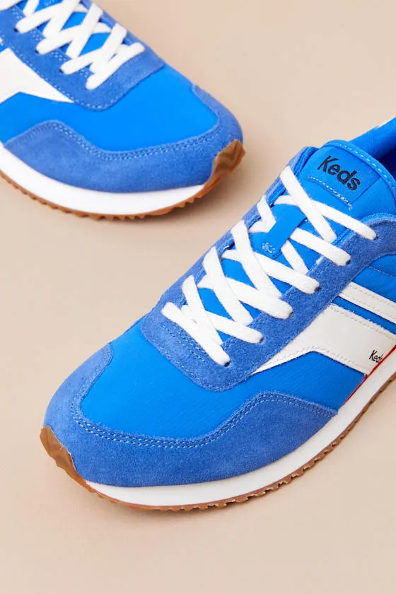 Rena Blue Color Block Suede Leather Lace-Up Sneakers sold by Lulus product image thumbnail 3