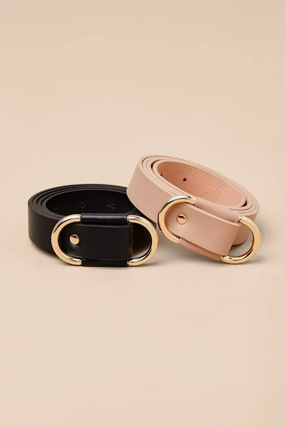 Alanna Black and Beige Skinny Belt Set sold by Lulus product image thumbnail 2