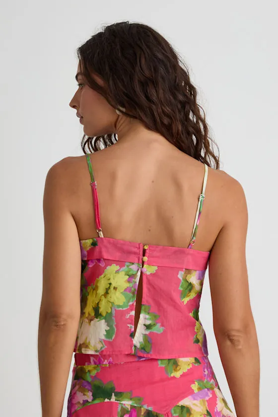 Tova Hot Pink Multi Floral Cami Top sold by Lulus product image thumbnail 4