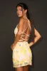 Mitzy Ivory Multi Floral Sequin Lace-Up Mini Dress sold by Lulus