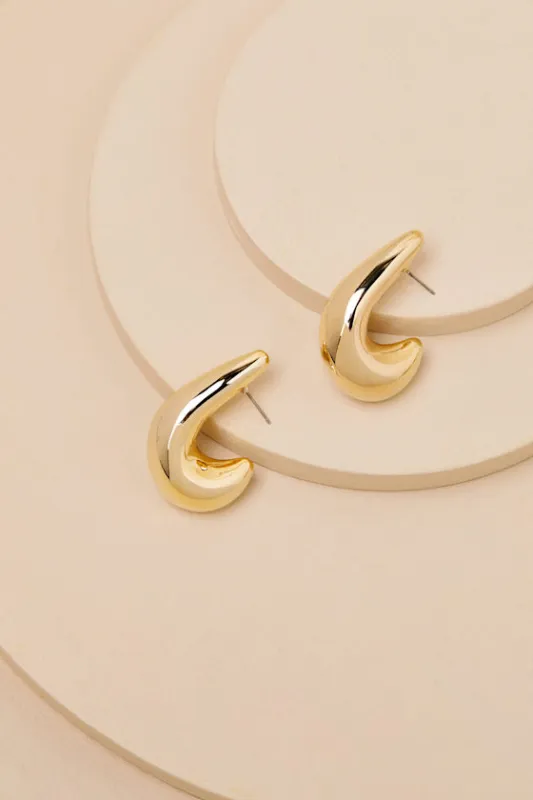 Devina Gold Chunky Hoop Earrings sold by Lulus