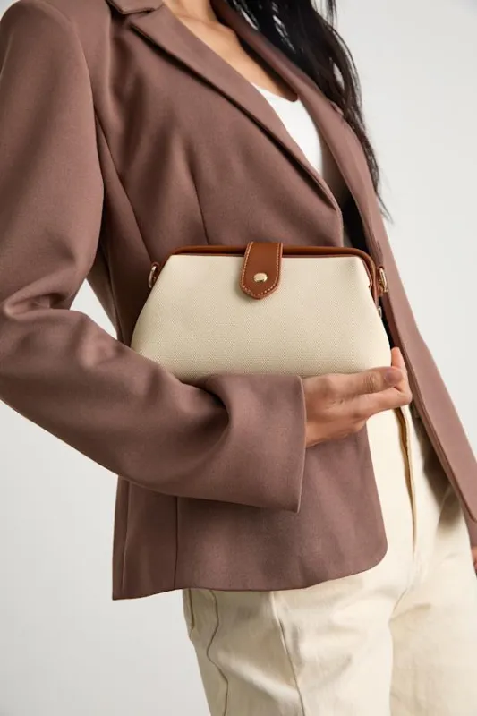 Dovelyn Cream and Brown Canvas Crossbody Bag sold by Lulus